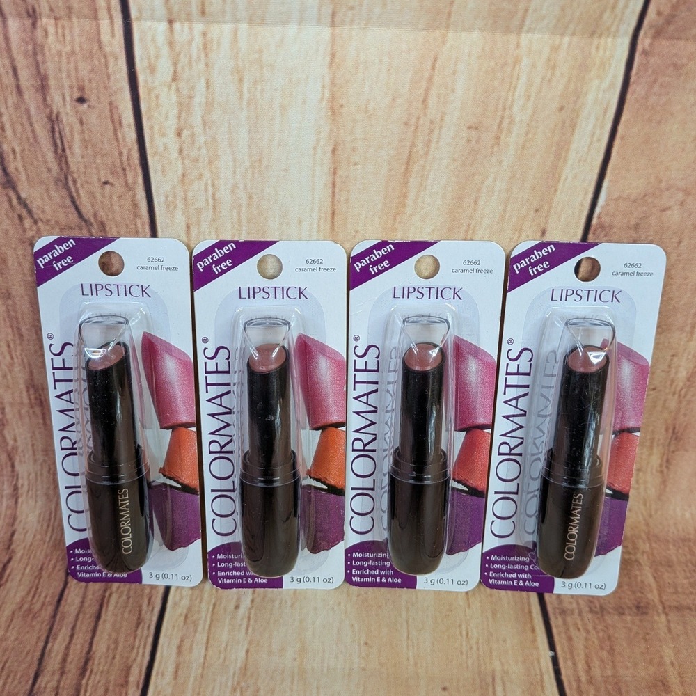 4 PK Colormates Lipstick Caramel Freeze 62662 Moisturizing Vitamin E Aloe